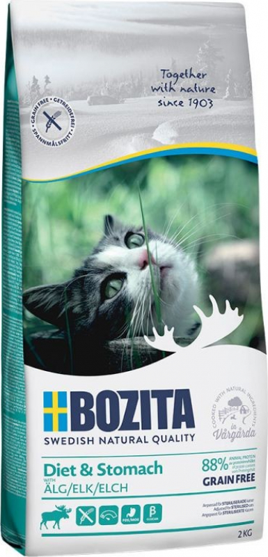 BOZITA Cat Diet & Stomach Sans Céréales au Wapiti pour chat