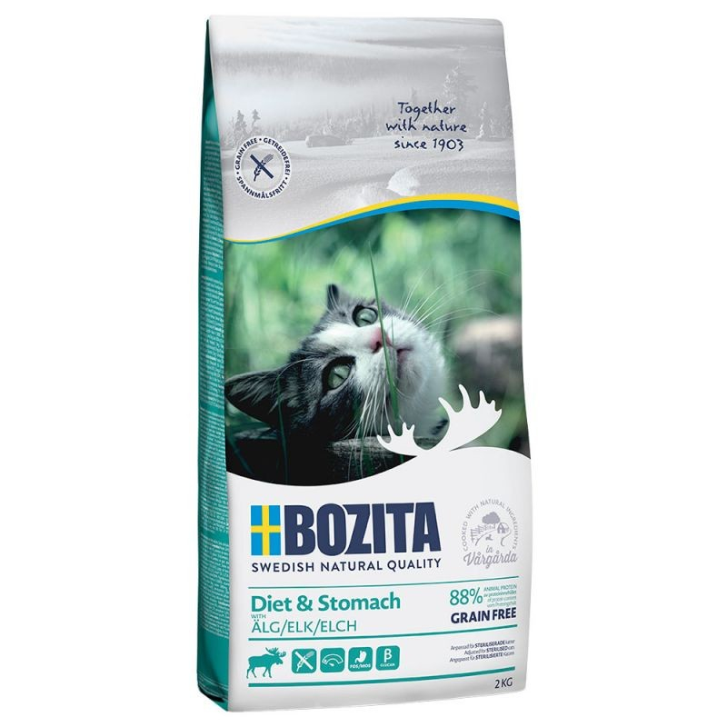 BOZITA Cat Diet & Stomach Sans Céréales au Wapiti pour chat