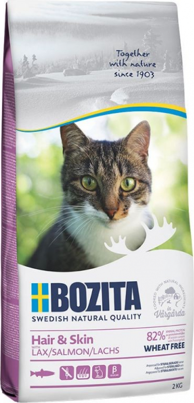 BOZITA Cat Hair & Skin Sans Blé au Saumon pour chat