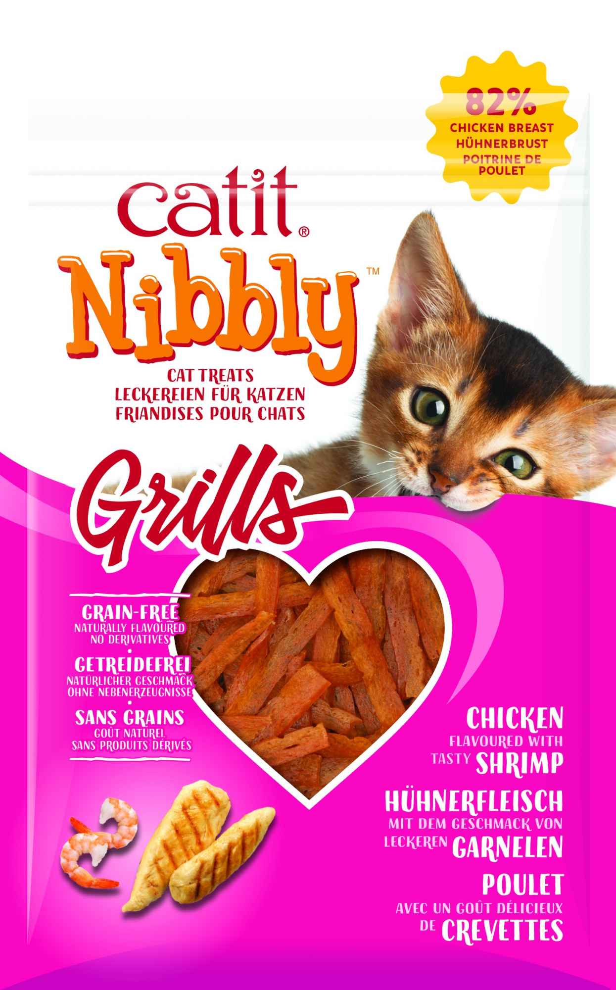 Cat It Nibbly Grills Natürliche Leckereien mit gegrilltem Hühnchen- 3 Geschmacksrichtungen erhältlich