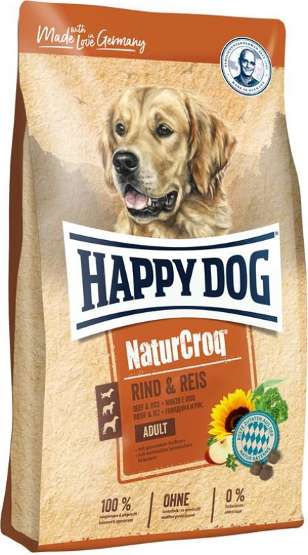 Happy Dog NaturCroq mit Rind & Reis für erwachsene Hunde