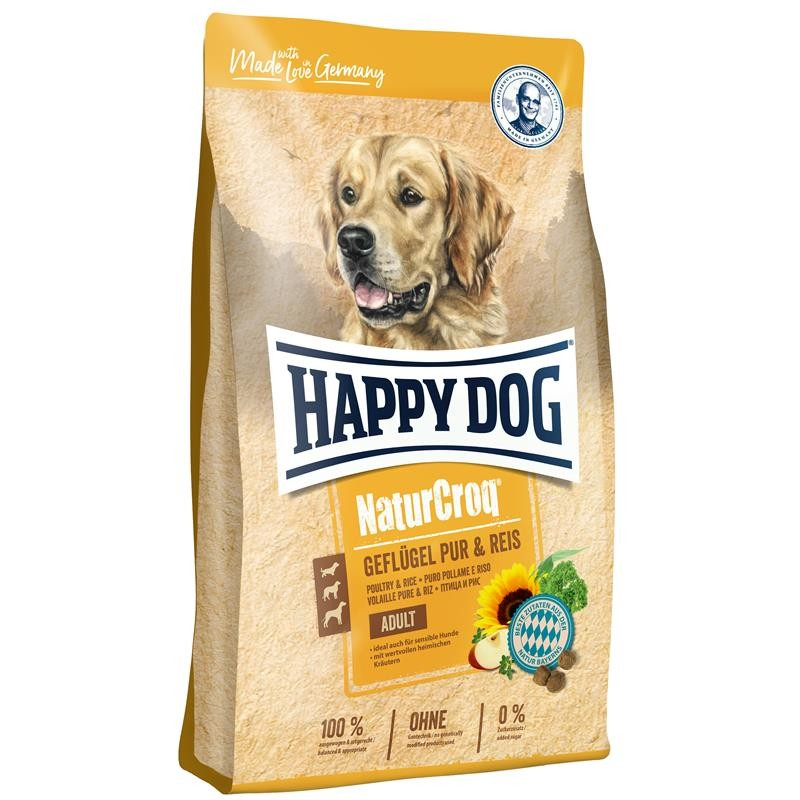 Happy Dog NaturCroq mit Geflügel & Reis für erwachsene Hunde
