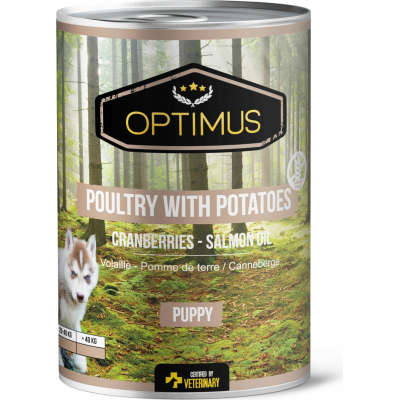 Nassfutter Optimus Puppy Geflügel & Kartoffeln, getreidefrei für Welpen