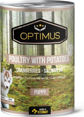 Pâtée Optimus Puppy Volaille et Pomme de terre, sans céréales pour chiot