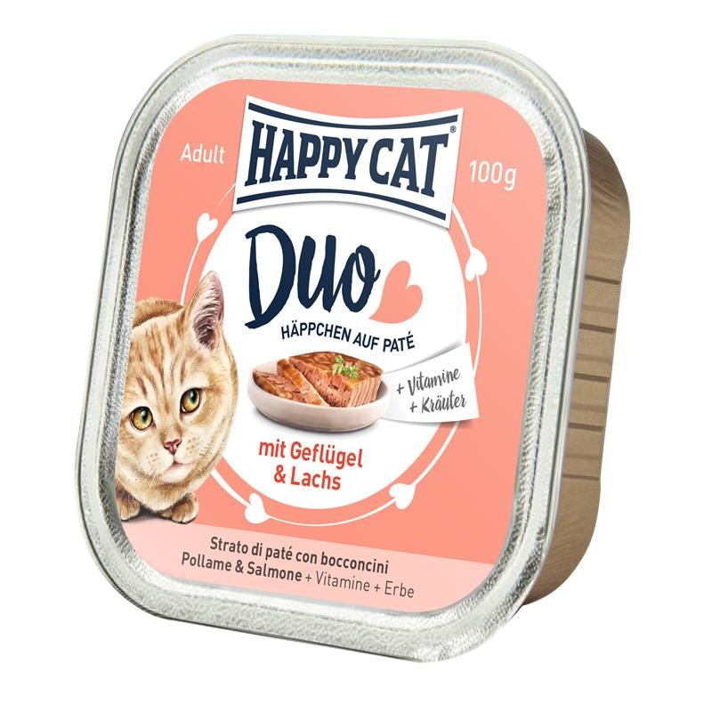 Happy Cat Duo alimento húmido de carne de aves para gato - 3 sabores disponíveis