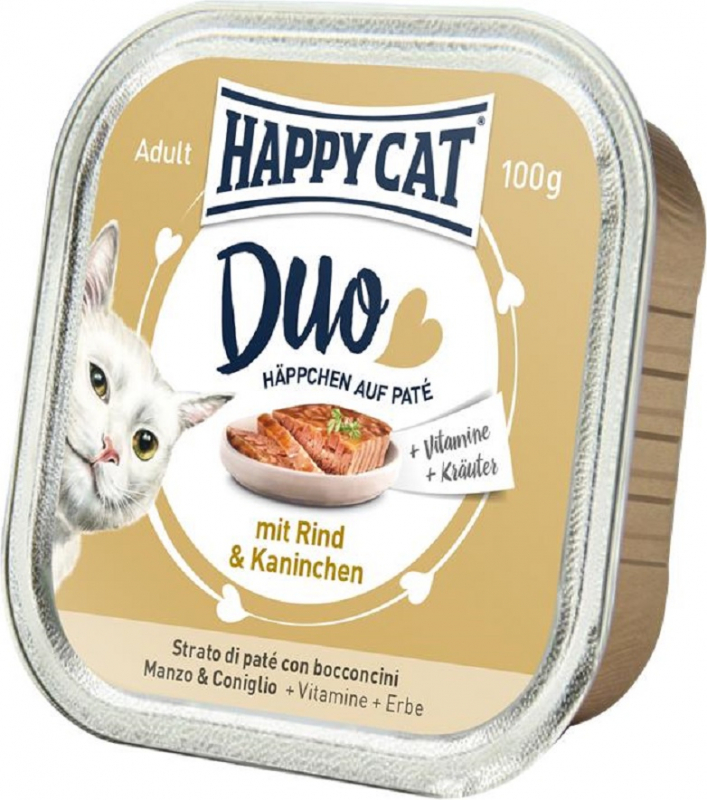 Happy Cat Duo Nassfutter mit Rindfleisch für Katzen - 2 Geschmacksrichtungen erhältlich