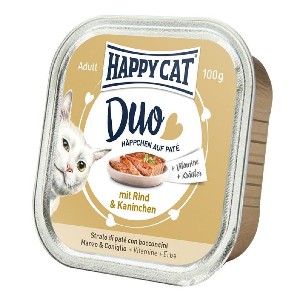 Happy Cat Duo Patés Buey para gato - 2 sabores disponibles