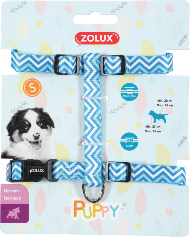 Harnais nylon réglable chiot Puppy Pixie - bleu