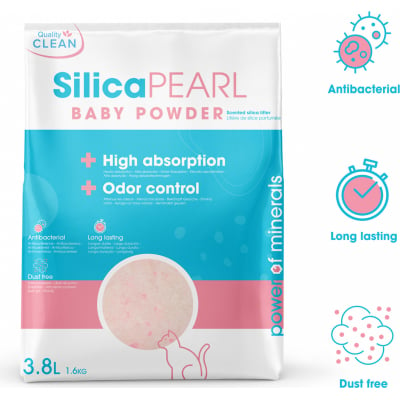Lettiera in silicio profumata Silica Pearl Baby Powder
