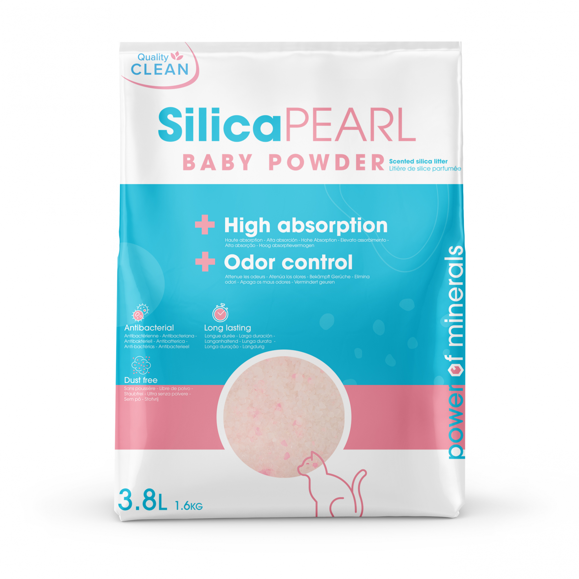 Lettiera in silicio profumata Silica Pearl Baby Powder