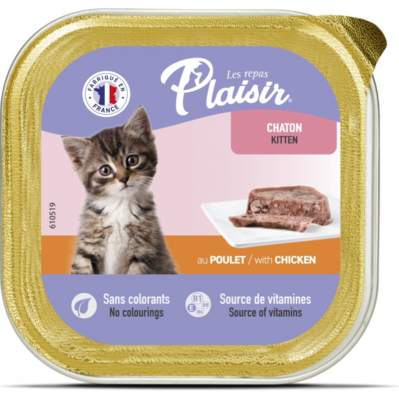 Repas Plaisir Terrine Poulet et lait pour chaton