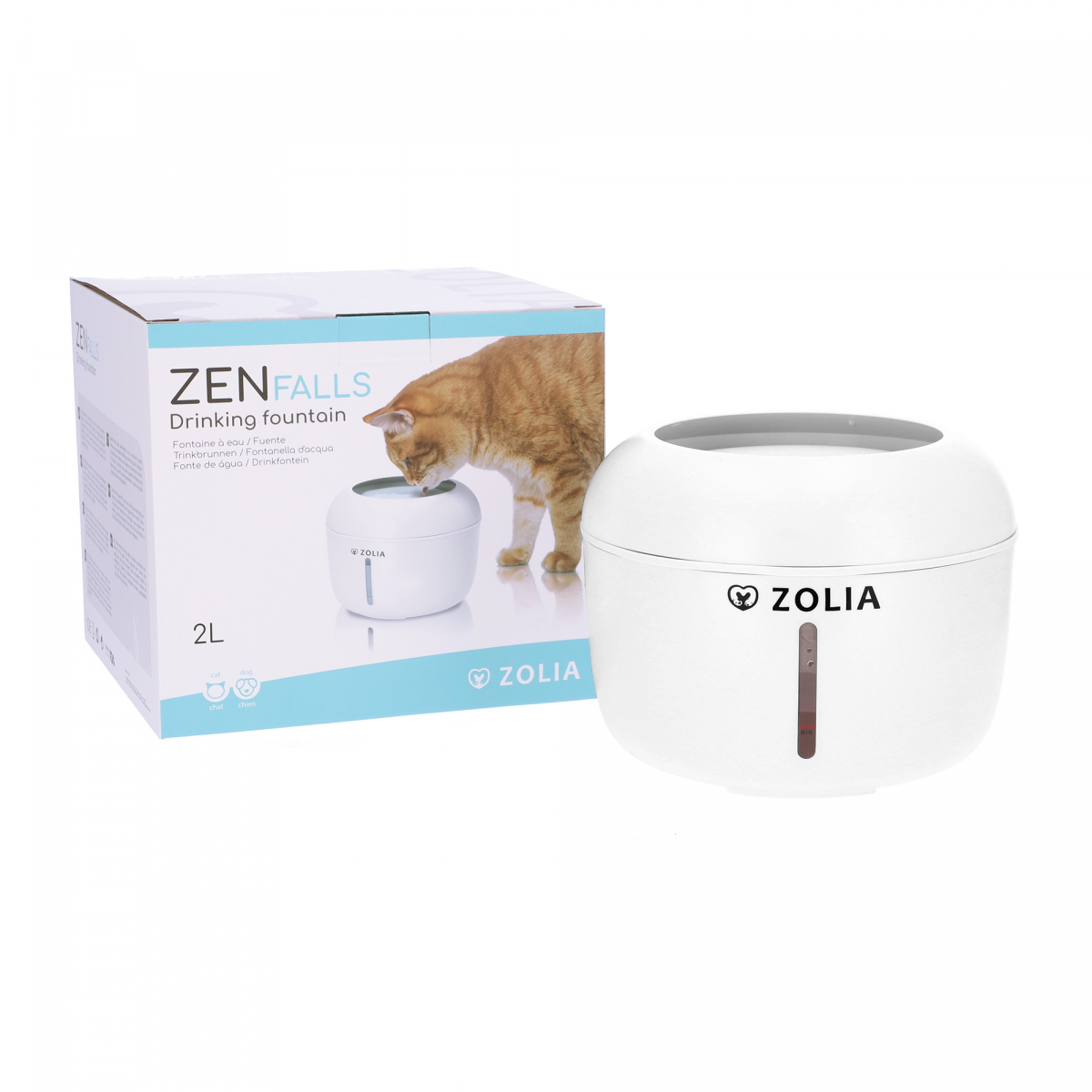 Zolia Zen - Hunde kleine und Falls Katzen 2L Trinkbrunnen für -