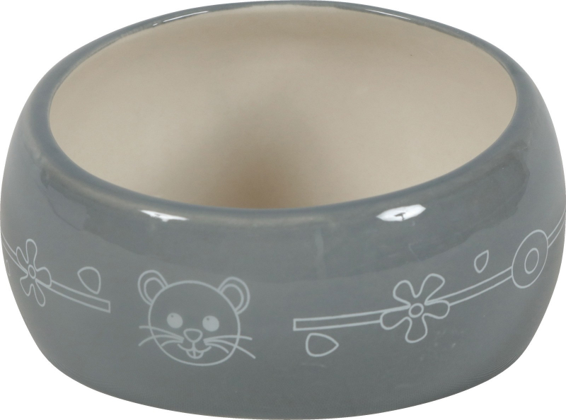 Comedero cerámica anti salpicadura roedor gris - varios tamaños