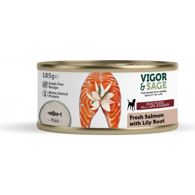 VIGOR & SAGE Pâtée au Saumon pour chien adulte