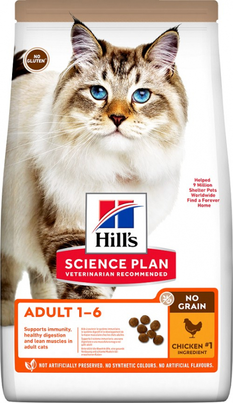 Hill's Science Plan NO GRAIN Adult crocchette al pollo per gatto adulto