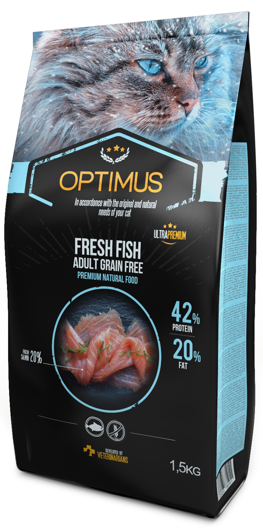 OPTIMUS Fresh Fish Gatos adultos Pescado fresco sin cereales