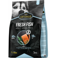 OPTIMUS Fresh Fish com peixe fresco sem cereais para cão adulto