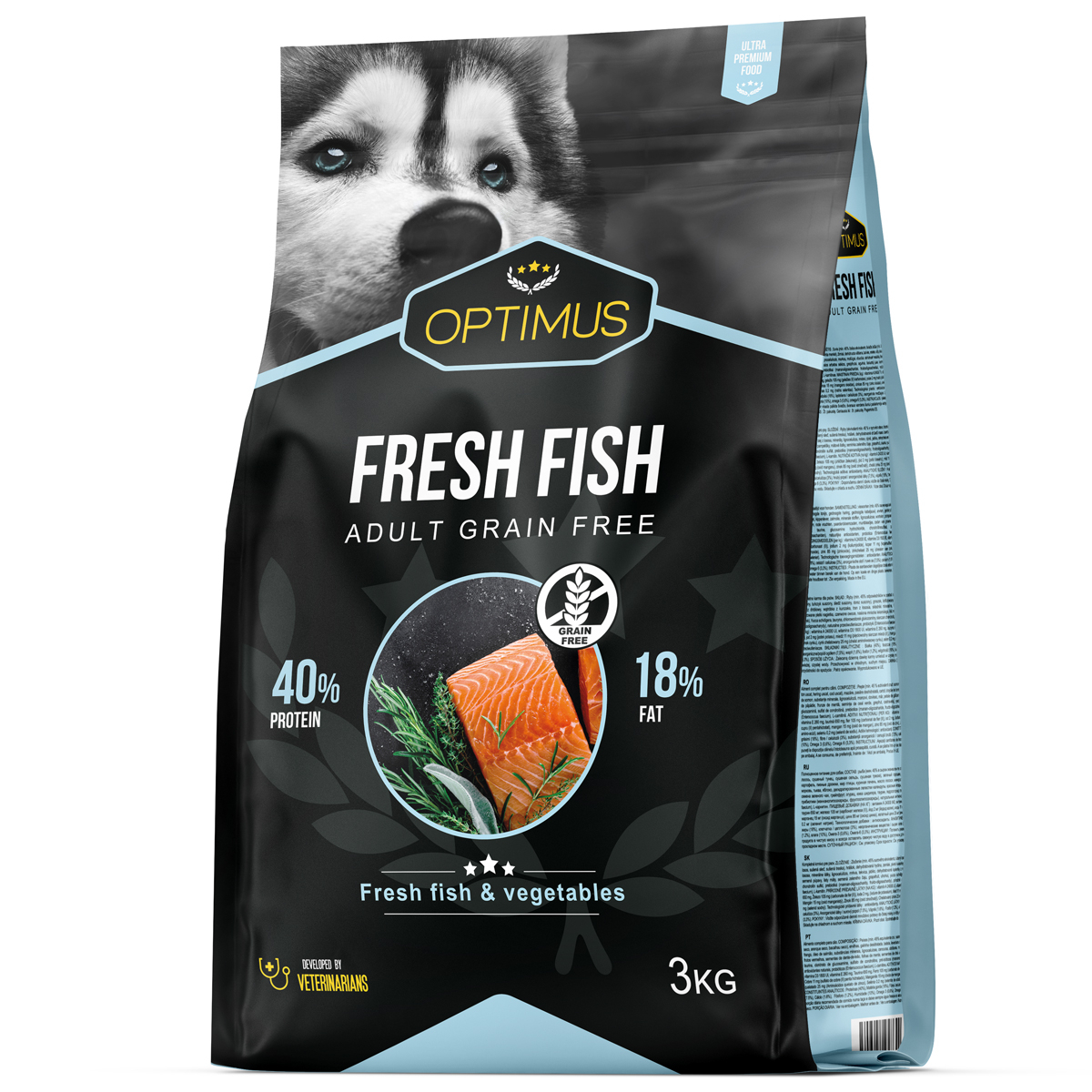 OPTIMUS Fresh Fish au poisson frais sans céréales pour chien adulte