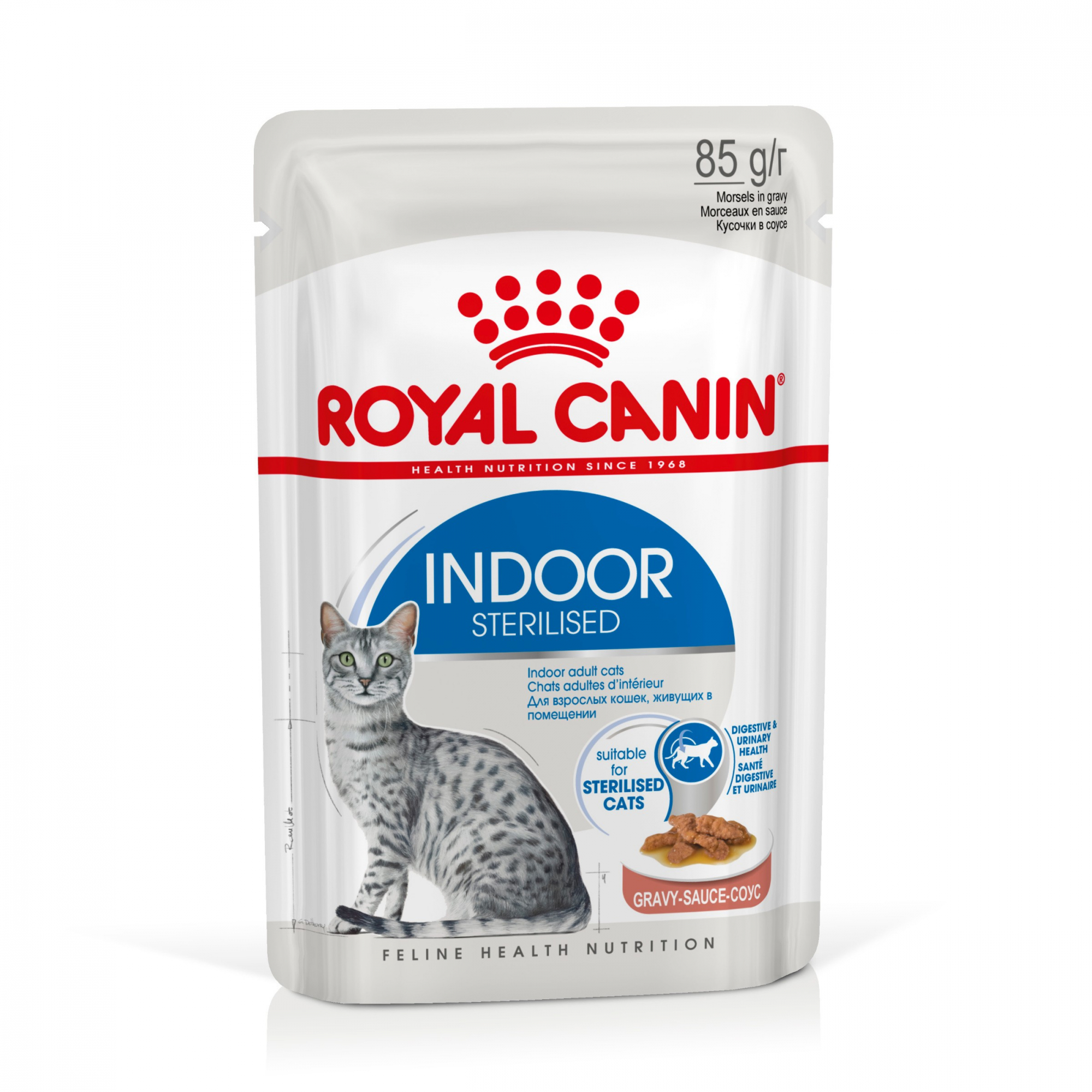 ROYAL CANIN Indoor Sterilised Bouchées en sauce pour chat d'intérieur stérilisé de 1 à 7 ans