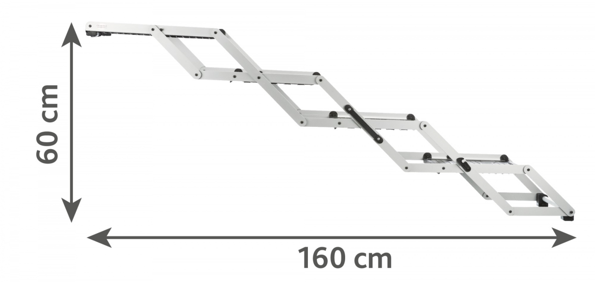 TRIXIE Escalera para mascotas plegable 3 peldaños aluminio