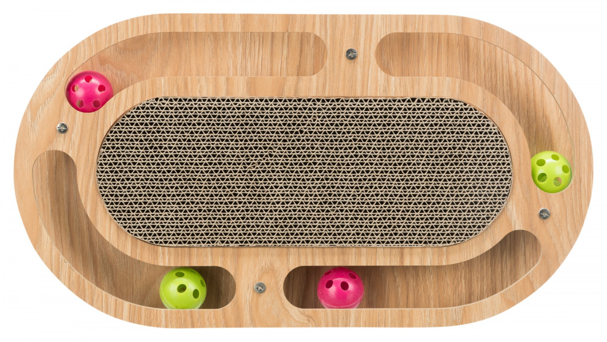 Griffoir carton en bois ovale avec balles