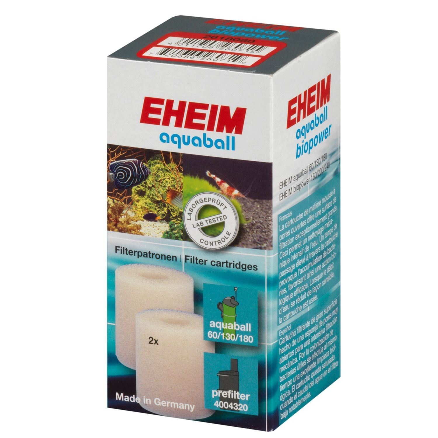 Cartouche de filtration pour filtre EHEIM Aquaball 60 / 130 / 180 et Biopower 160 / 200 / 240