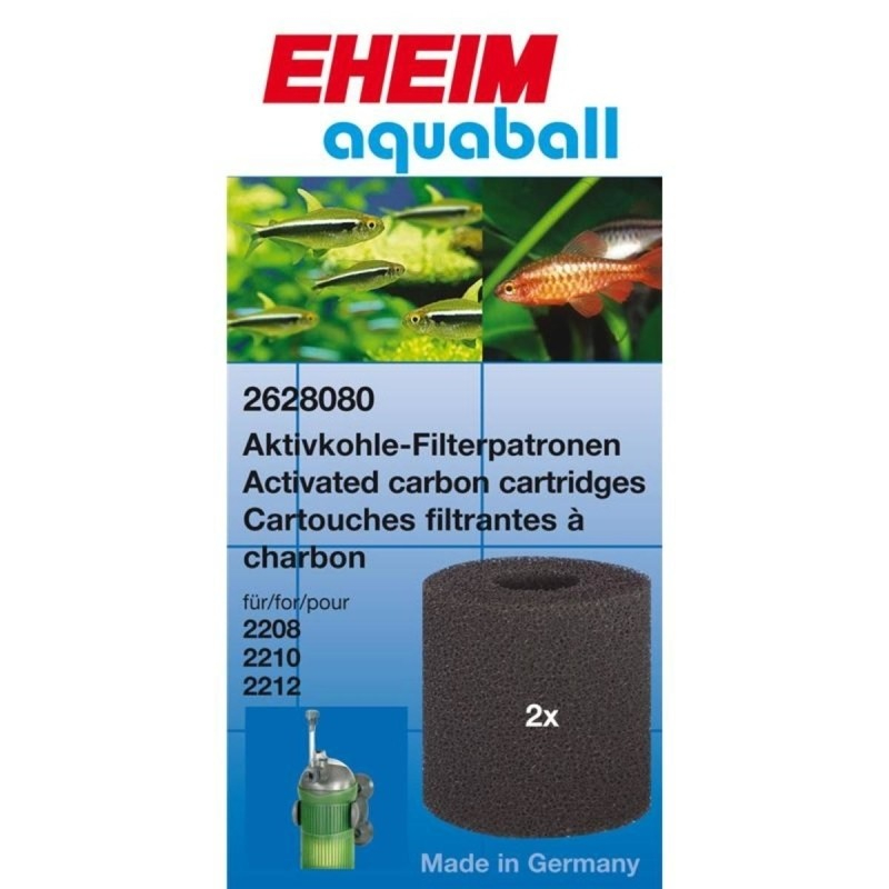 Cartucho de carvão activo para filtro EHEIM Aquaball 60 / 130 / 180 et Biopower 160 / 200 / 240.