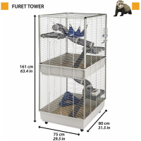 Cage deux niveaux pour Furet - H160 cm - Ferplast Furet Tower 
