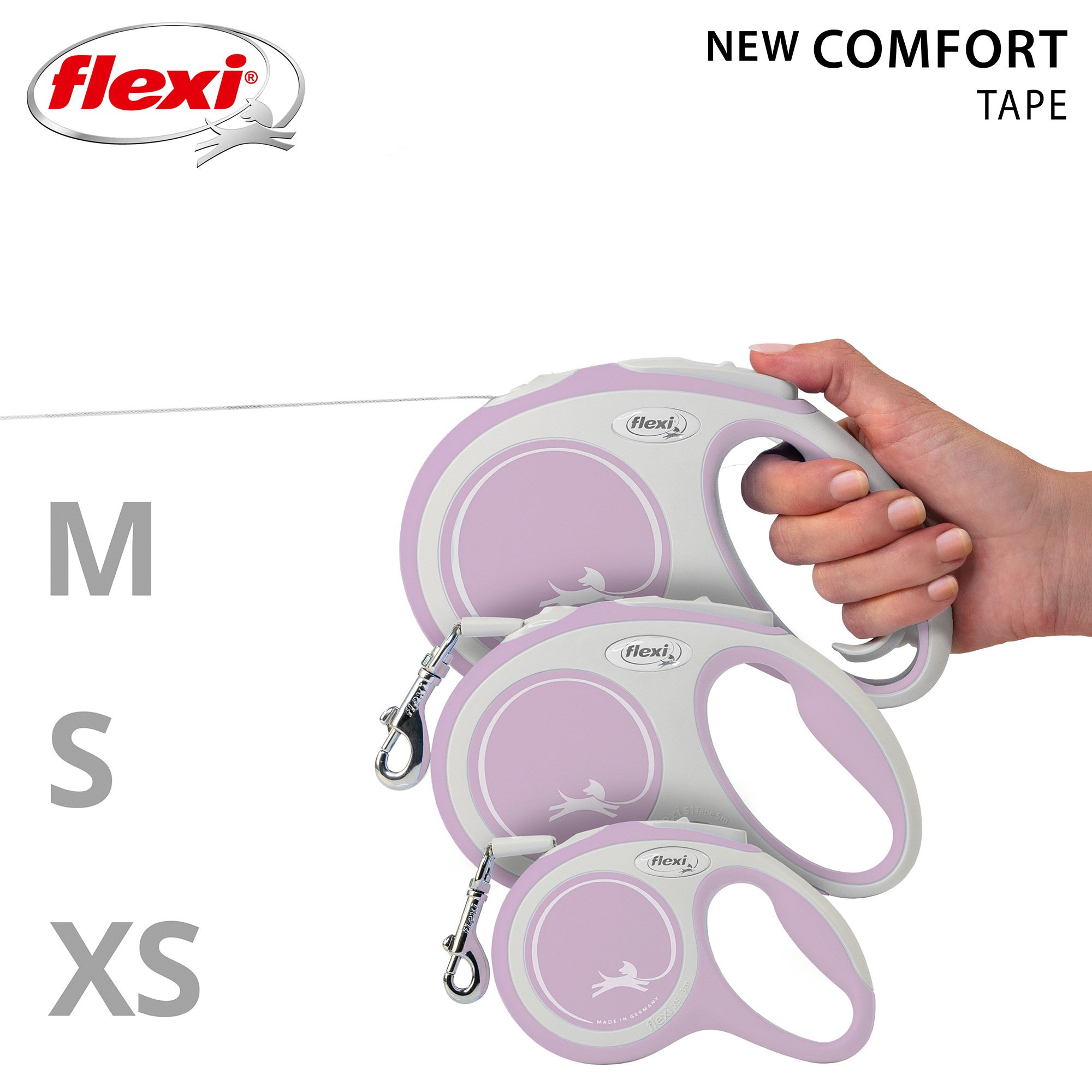 Laisse sangle Flexi New COMFORT Rose