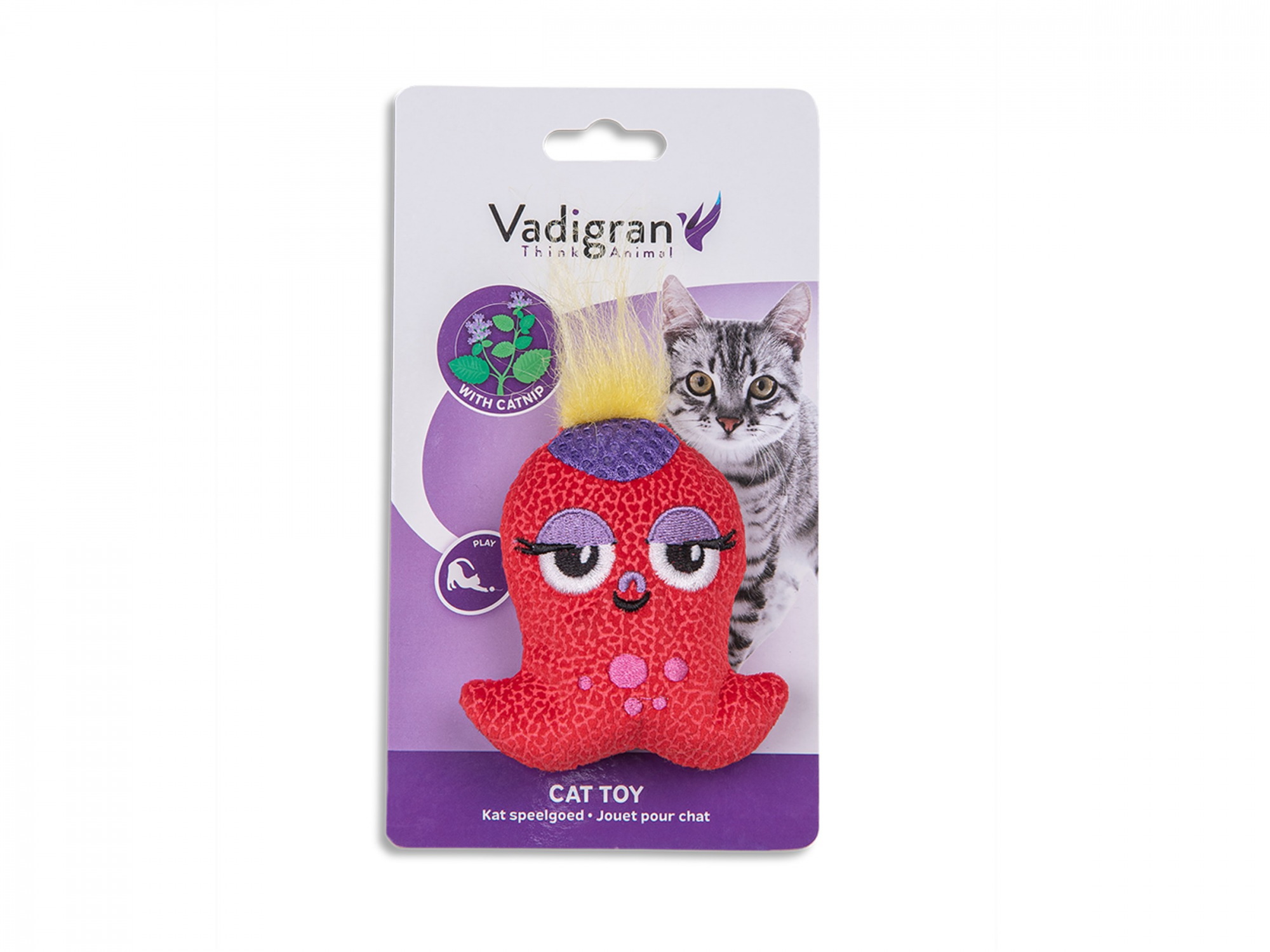 Kattenspeelgoed Vadigran octopus, rood