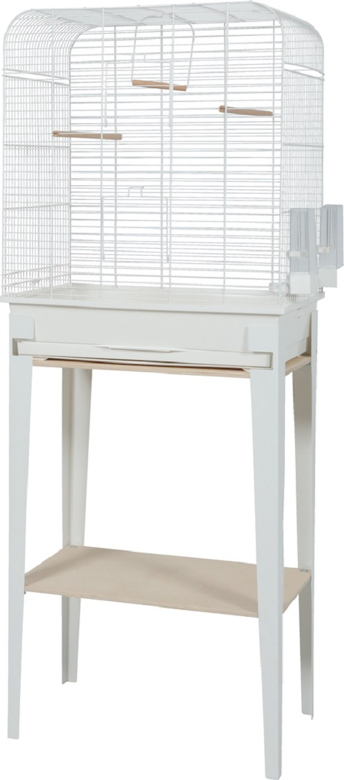 Cage oiseaux avec son meuble Chic Loft - Blanc - 3 tailles disponibles