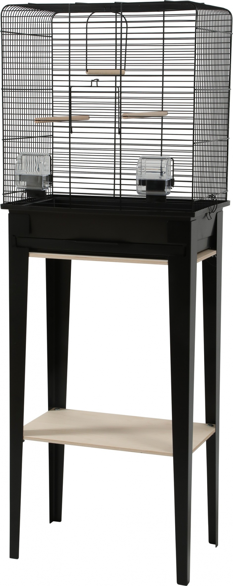 Jaula pájaros con su mueble Elegante Loft - Negro - 3 tallas disponibles