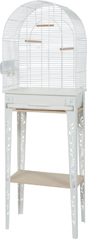 Cage oiseaux avec son meuble Chic Patio - Blanc - 3 tailles disponibles