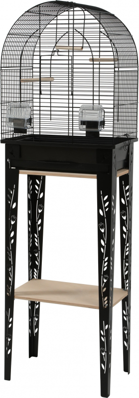 Cage oiseaux avec son meuble Chic Patio Noir - 3 tailles disponibles