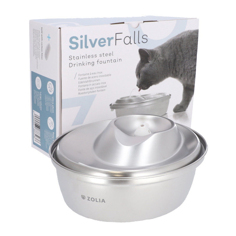 fuente silenciosa para gatos silver falls 