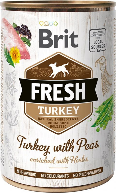 Brit Fresh Pavo Comida húmeda para perros - Latas de 400g