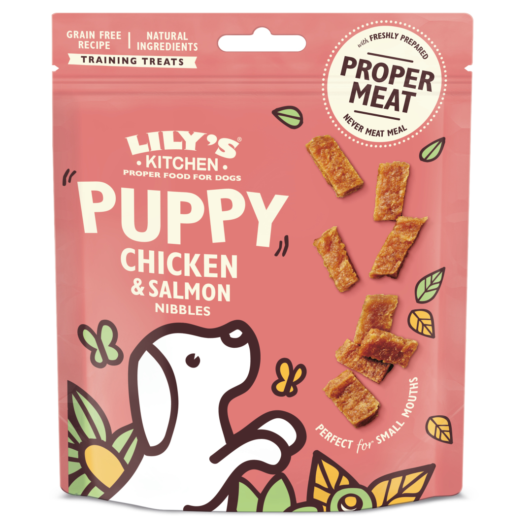 LILY'S KITCHEN Puppy Premios de pollo y salmón para cachorros