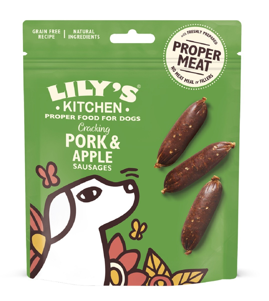 LILY'S KITCHEN Würstchen mit Schwein und Apfel für Hunde