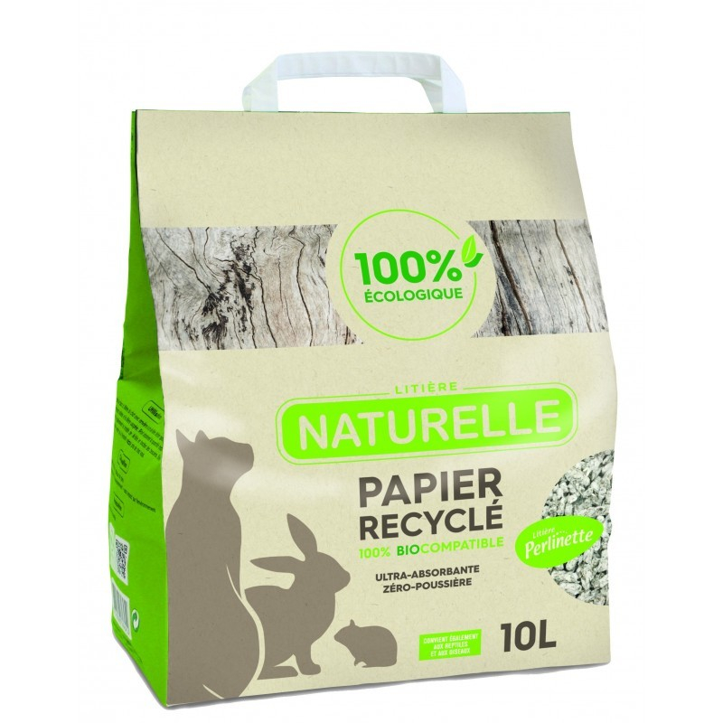 Litière Perlinette en papier recyclé pour chat et rongeur