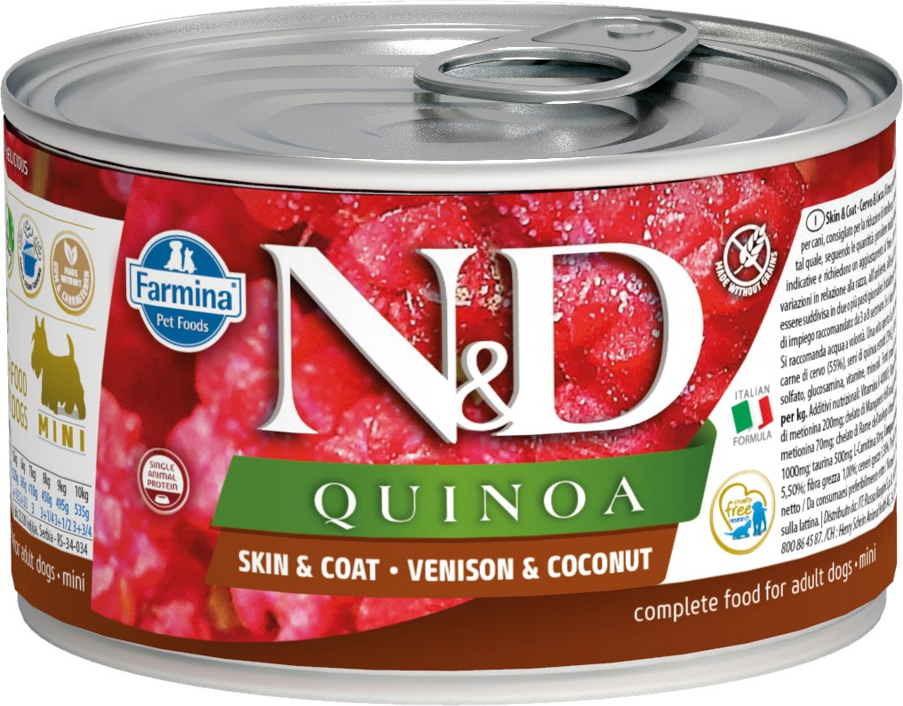 FARMINA N&D Quinoa Skin & Coat - Hert & Kokos