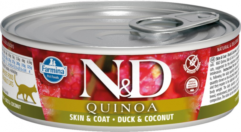 FARMINA N&D Quinoa mit Ente & Kokosnuss für Katzen 80 g