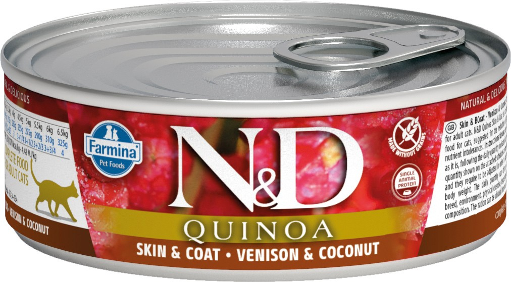 FARMINA N&D Quinoa Cerf & Noix de coco pour chat 80g