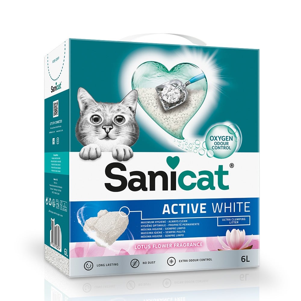 Kattenbakvulling Sanicat Active White Lotus Flower