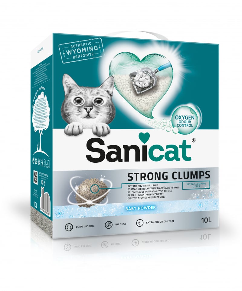 Sanicat - Ultra klumpende Katzenstreu Strong Clumps mit Babypuderduft