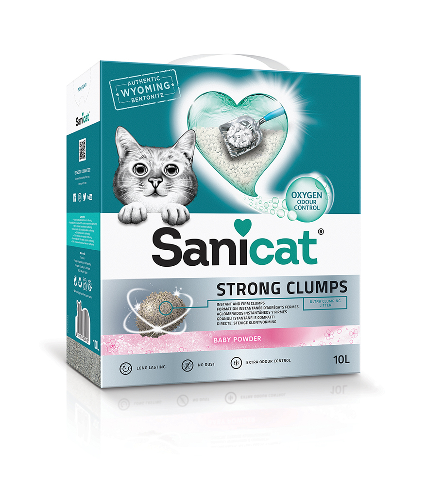 Areia ultra aglomerante Sanicat Strong Clumps para gatos