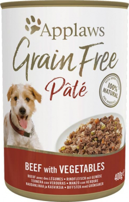 APPLAWS Grain Free Paté comida húmeda sin cereales para perros - 3 recetas de 400g