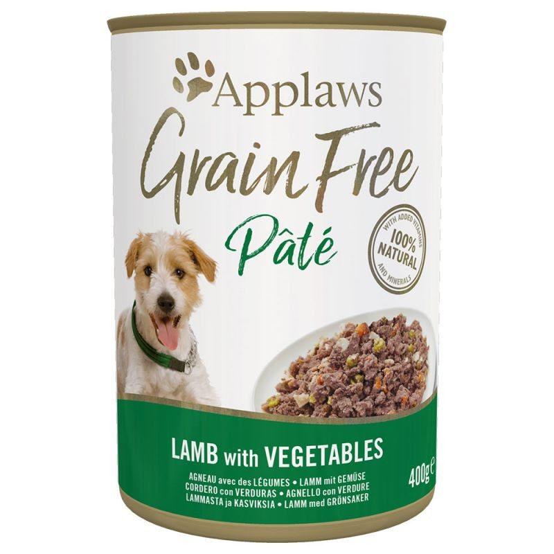 APPLAWS Grain Free Paté comida húmeda sin cereales para perros - 3 recetas de 400g