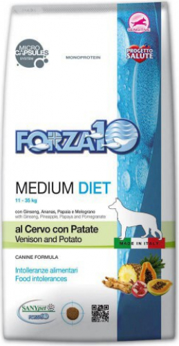 FORZA10 Diet Medium Diet au Cerf avec Pommes de Terre pour chien adulte