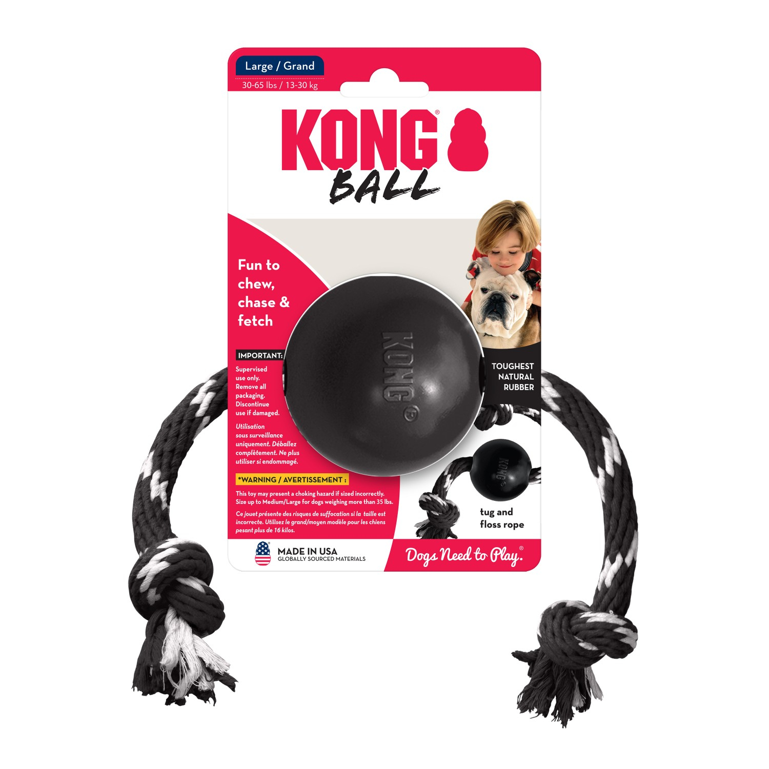 KONG Extreme Ball W/Rope L