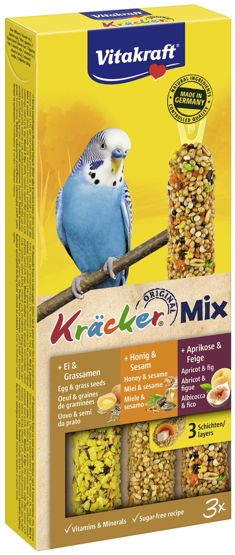 Kräcker Trio-Mix snack per pappagallini